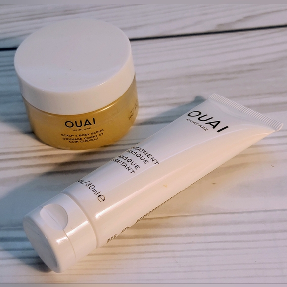 2pc OUAI treatment masque & scalp and body scrub, travel size, new & unused - Picture 1 of 1